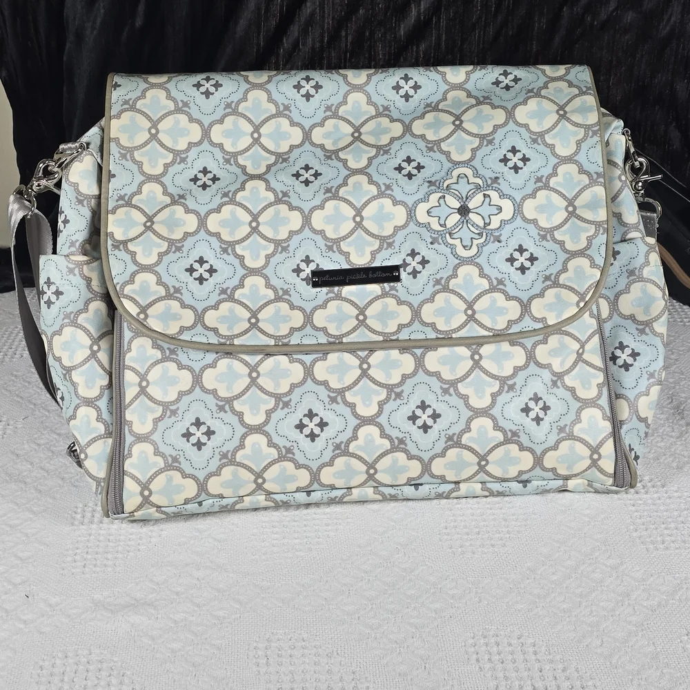 petunia pickle bottom Blue Patterned Crossbody/Diaper Bag